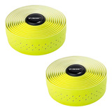 Fitas De Guidão Speed Furada Microfibra Bicicleta Road Tsw Cor Amarelo