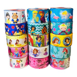 Fitas Gorgorão Princesas Disney 10 Estampas Com 2m Cada 20m