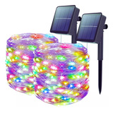 Fitas Led Com Painel Solar Impermeável 6pcs 30m