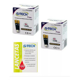 Fitas tiras Reagentes G tech Free 100 Unidades 100 Lancetas