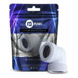 Fitting Water Cooler 14mm Branco Curva 90 Graus Giratório