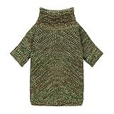 Fitwarm Suéter De Malha Com Gola Rolê- Roupas Térmicas De Inverno Para Cães Pequenos- Meninos E Meninas- Roupa Para Animais De Estimação- Verde Urze- Médio