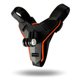 Fivela Com Adaptador Capacete Queixeira P Gopro E Similares Cor Laranja