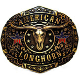 Fivela Country Texas Longhorn Cowboy Rodeio