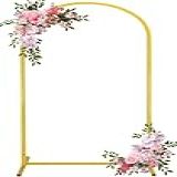 Fivenl Suporte De Arco De Fundo 6 Pés Suporte De Arco De Balão Estrutura De Arco De Casamento De Ouro Estável Suporte De Arco De Fundo De Metal Para Cerimônia De Casamento Festa De Aniversário Chá De