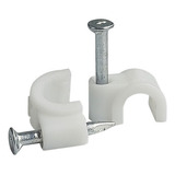 Fixa fio Branco Miguelão 5mm P Cabo Coaxial Rg59 E Rede Utp