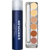 Fixador Kryolan 300ml E Paleta Dermacolor 6 Cores Kryolan