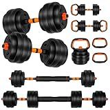 FIXTECH Conjunto De Halteres Ajustáveis Conjunto De Pesos Livres De 20 30 50 32 Kg Com Conector Conjunto De Halteres 4 Em 1 Usado Como Barra Kettlebells Suporte Push Up Exercícios De Fitness Para