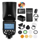 Flash Godox V1 c Para Câmera Canon Speedlight Com Ak r1