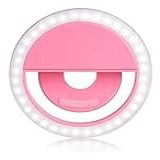 Flash Para Celular Luz Mini Ring Light Clipe Anel Led Selfie Cor Rosa