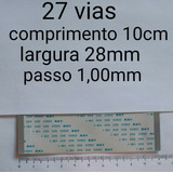 Flat Cable 27 Vias 10cm Passo 1 00mm Contatos Do Mesmo Lado
