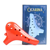 Flauta Ocarina Standard Abs 12 Furos C Dó Cor Vermelha