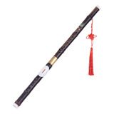 Flauta Transversal De Bambu Preto Natural