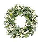 FLCPJGV Grinalda De Eucalipto Verde Artificial Porta Da Frente Grinalda Pendurado Primavera Verão Guirlanda Para Casa Fazenda Arranjos Férias Janela
