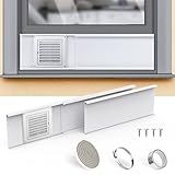 Flehomo Kit De Janela De Ventilação De Secadora Com Tampa De Ventilação Com Persianas- Kit De Ventilação De Secadora Para Mangueira De Secadora De 10 Cm De Diâmetro- Kit De Ventilação Ajustável Para Janelas Deslizantes- Inclui Fita Isolante De Vedação De Alumínio