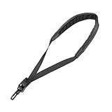 Flexzion Alça De Ombro Para Pescoço De Saxofone Acolchoada Suporte De Sax Com Cinto Ajustável E Gancho De Metal Acessório De Instrumento Musical Para Saxofone Alto Soprano Tenor Clarinetes Barítono Palhetas E Chifre Cinza