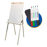 Flip Chart Dobrável Quadro Branco 4 Canetas Apagador Nf