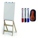 Flip Chart Mdf Quadro Branco 90x54cm 3 Canetas E Apagador