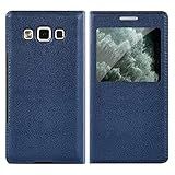 Flip Cover Leather Window Phone Case Para Samsung Galaxy J7 2017 J5 Pro J3 J2 2015 J1 2016 Grand Core Prime J4 J6 Plus J8 2018  Azul Escuro  Para J5 2015