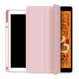 Flip Smart Case iPad 7 8 9 10 2 Slot Pencil Magnética Rosa