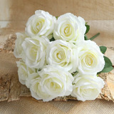 Flor Artificial Buque De Rosas Grande Para Arranjo Decoração