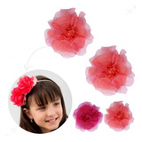Flor Rosa De Organza De 12cm Pacote Com 50 Peças