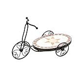 FLOREIRA BICICLETA DE FERRO ESTILO MOSAICO BASE OVAL