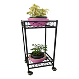 Floreira Suporte De Vasos Plantas Com Rodízios 32x32x80cm