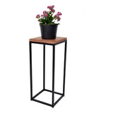Floreira Suporte Estilo Industrial Metal Madeira 75x22x22