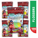 Flossers Gum Miraculous Fio Dental Infantil 100 Unidades