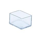 Flyshop Protetores De Piso De Perna De Cadeira De 30 X 40 Mm Para Móveis Capas De Pé Flexíveis Que Não Arranham Os Pés Em PVC Retangular Transparente 16 Peças