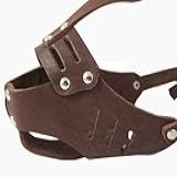 Focinheira De Couro Legítimo Para Cesta Segura Para Cães 119 Marrom Poodle Spaniel Circunferência 24 5 Cm Comprimento Do Focinho 6 5 Cm 
