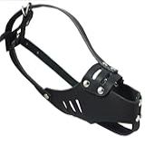 Focinheira De Couro Legítimo Para Cesta Segura Para Cães 119 Preta Poodle Spaniel Circunferência 24 Cm Comprimento Do Focinho 6 35 Cm 