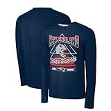 FOCO Camiseta Masculina NFL Official Helmet Logo Established Manga Longa Desempenho New England Patriots Azul Marinho M