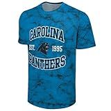 FOCO Camiseta Masculina NFL Oficialmente Licenciada Estabelecida Wordmark Camo Performance Throwback Team Com Gola Redonda Carolina Panthers Azul GG