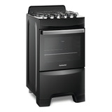 Fogão 4 Bocas Fc4lp Automático Com Toplimpafácil Premium Mesa De Aço Cor Preto Continental 110v 220v