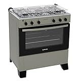 Fogão 5 Bocas Atlas Mônaco Plus Titanium Com Acendimento Automático E Mesa Inox