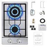 Fogão A Gás De 30 5 Cm Fogão A Gás Bulit In Com 2 Queimadores Cooktops Conversíveis NG GLP Fogão A Propano De Queimador Duplo Com Proteção De Termopar Aço Inoxidável