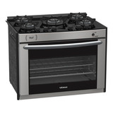 Fogão A Gás Embutir Gaudí Prisma Vítreo 5q Inox Glp Venax