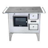 Fogão A Lenha No2 Inox Chapa De Ferro Porta Forno Vidro