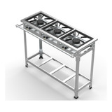 Fogão Alta Pressão Inox 430 3 Bocas Industrial