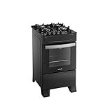 Fogão Atlas 4 Bocas Preto Atenas Glass Com Acendimento Automático - Bivolt