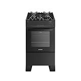 Fogão Atlas 4 Bocas Preto Mônaco Top Glass Com Acendimento Automático - Bivolt