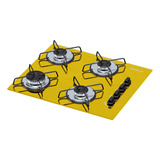 Fogão Cooktop 4 Bocas Chamalux Ultra Chama Bivolt Trempe Aramada Cor Amarelo 127v 220v