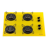 Fogão Cooktop 4 Bocas Fornello Amarelo A Gás