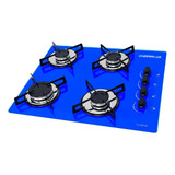 Fogão Cooktop 4 Bocas Ultra Chama Chamalux Azul Bivolt 127v 220v