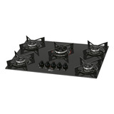 Fogão Cooktop 5 Bocas Fischer Fit Line Mesa Vidro Preto