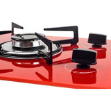 Fogão Cooktop Com Alimentação Gás Askoi Fogão 2 Bocas Cor Vermelho 2 Queimadores