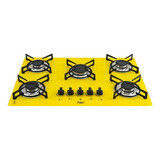 Fogão Cooktop Com Alimentação Gás Askoi Fogão 5 Bocas Cor Amarelo 5 Queimadores