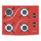 Fogão Cooktop Com Alimentação Gás Safanelli Fogão 4 Bocas Cor Vermelho 4 Queimadores